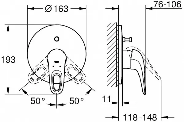 Смеситель Grohe Eurostyle 19506LS3 для ванны с душем фото 2