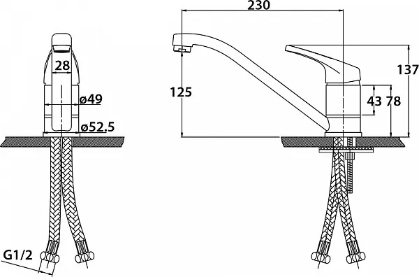 Смеситель Kaiser County 66233-1 для кухонной мойки фото 2