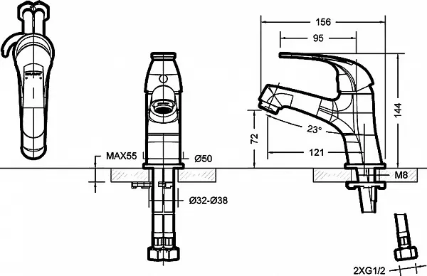 Комплект смесителей Bravat Fit F00315C 3 в 1 фото 5