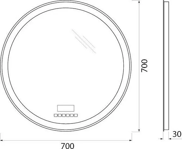 Зеркало BelBagno 70x70 SPC-RNG-700-LED-TCH-RAD с подсветкой фото 10