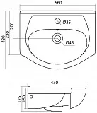 Раковина Santek Линда 56 см 1WH110156 фото 3