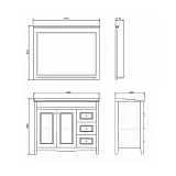 Зеркало Comforty Тбилиси 93x82,5 00003132632CF с полочкой фото 3