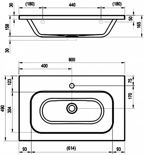 Раковина Ravak Chrome 80 см XJG01280000 фото 4