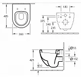Унитаз Esbano Lotus ESUPLOTUW подвесной безободковый с микролифтом фото 2