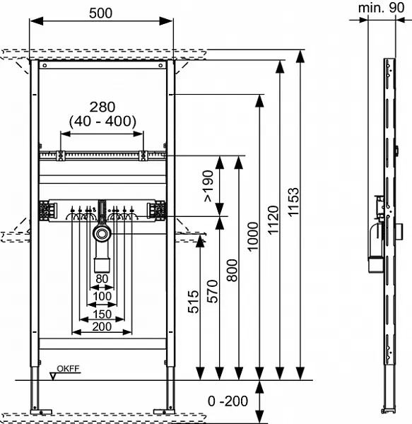 Инсталляция для раковины TECE Profil 9310000 фото 2