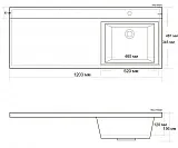 Раковина BelBagno Kraft-LVD 120 см BB1200/480-LV-MR-R фото 3
