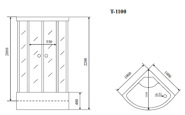 Душевая кабина Timo STANDART T-6600BF фото 3