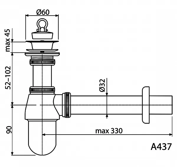 Сифон AlcaPlast A437 для раковины фото 3