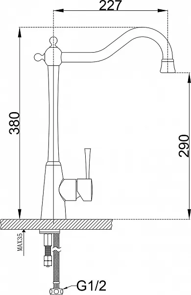 Смеситель ZorG Sanitary ZR 355 YF-BR для кухонной мойки фото 2
