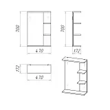 Зеркало Grossman Поло 47x70 с полочками фото 3