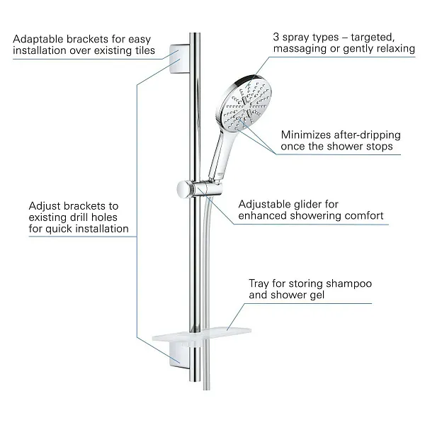 Душевой гарнитур Grohe Rainshower SmartActive 26546000 фото 7