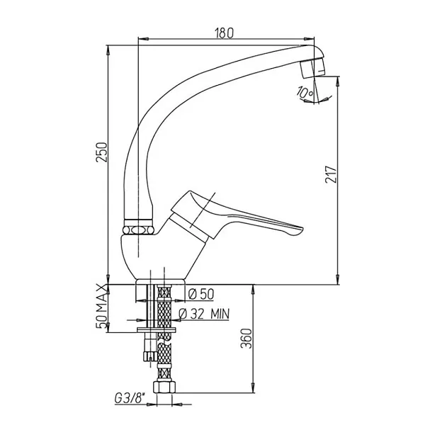 Смеситель для кухонной мойки PAINI Dilos 76CR571KM фото 5