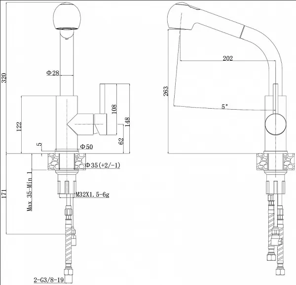 Смеситель Steel Hammer SH 6006 INOX для кухонной мойки фото 2