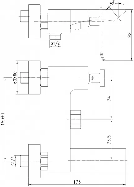 Смеситель Lemark Contest LM5814CW для ванны с душем фото 2
