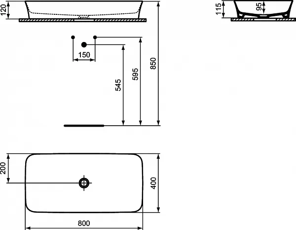 Раковина Ideal Standard Ipalyss 80 см E1391V7 фото 2