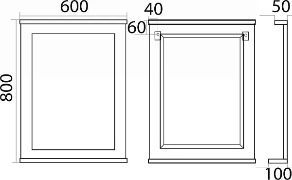 Зеркало Misty Марта 60x80 П-Мрт02060-011 с полочкой фото 4