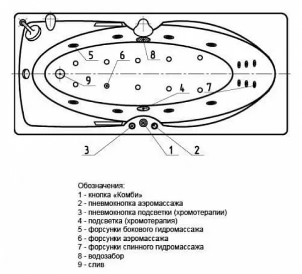 Акриловая ванна Aquatek Европа 180x80 EVR180-0000041 слив слева вклеенный каркас фото 7