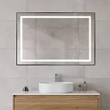 Зеркало BelBagno Kraft 120x80 SPC-KRAFT-1200-800-SENS-NERO с подсветкой фото 8