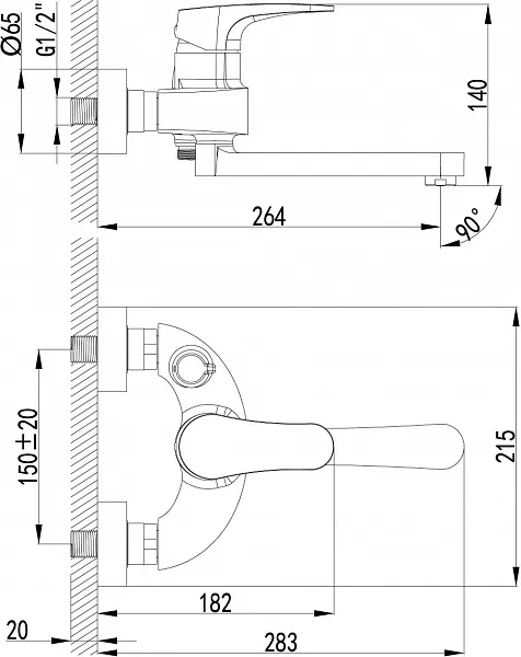 Смеситель Lemark Shift LM4314C для ванны с душем фото 3