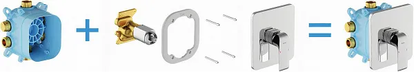 Смеситель Ravak Flat FL 066.00 X070124 для душа с внутренней частью фото 4