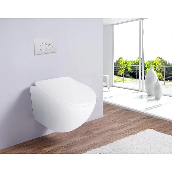 Унитаз Azario Pro CS-1049SB подвесной безободковый с сиденьем микролифт фото 12