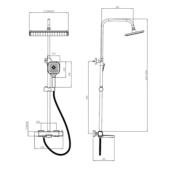 Душевая стойка ESKO SAMARA STT3054SMR фото 3