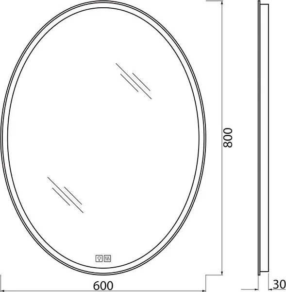 Зеркало BelBagno Vst 60x80 SPC-VST-600-800-LED-TCH-WARM с подсветкой фото 8