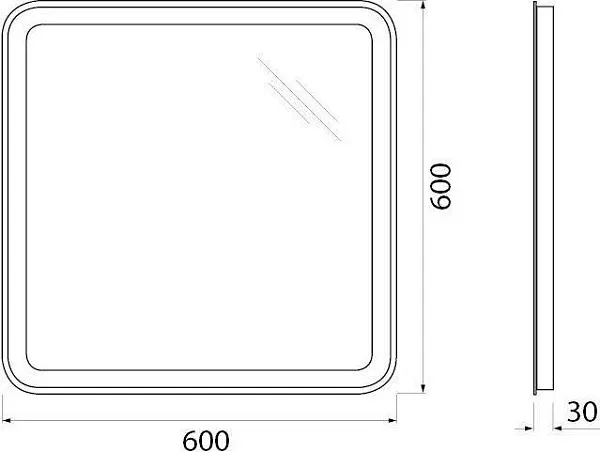 Зеркало BelBagno 60x60 SPC-MAR-600-600-LED-BTN с подсветкой фото 10