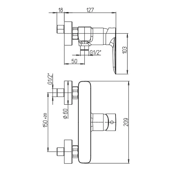 Смеситель для душа PAINI Nove 09YO511 фото 2