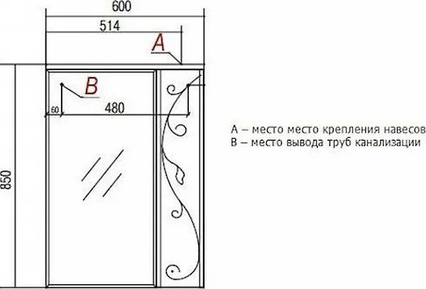 Зеркало Акватон Лиана 60x85 см 1A162702LL01L левое с подсветкой фото 5