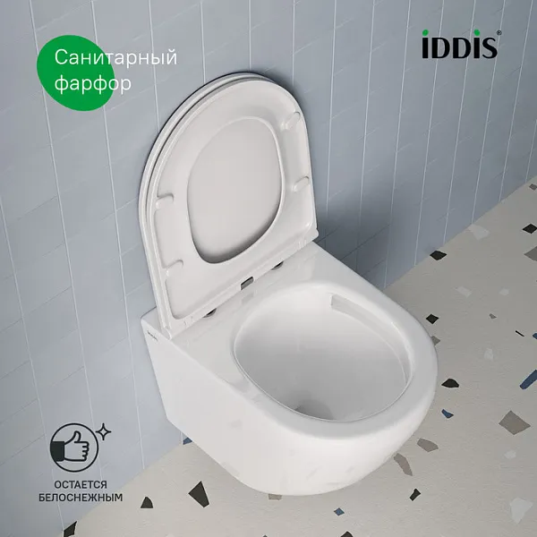 Унитаз Iddis Blanco BLQNDSEI25 подвесной безободковый с сиденьем микролифт фото 6