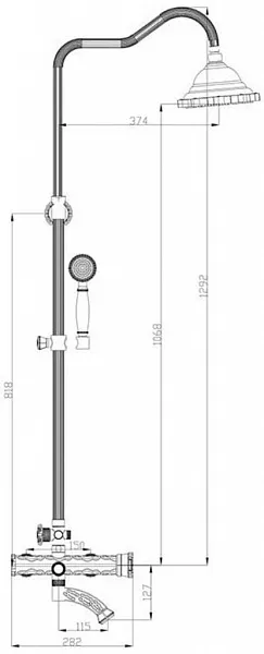 Душевая стойка ZorG Antic A 103DS-BR фото 4
