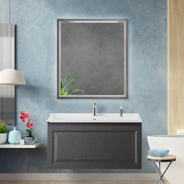 Зеркало Cezares Interni 80x90 CZR-SPC-INT-800-900-LED-TCH-WARM-TIT с подсветкой Tитан фото 7