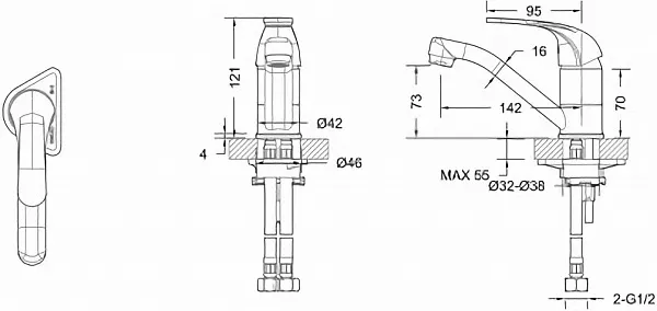 Смеситель Bravat Fit F1233188CP-RUS для раковины фото 2
