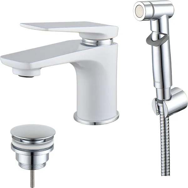 Смеситель Lemark Allegro LM5916CW для раковины с гигиеническим душем с донным клапаном фото 1