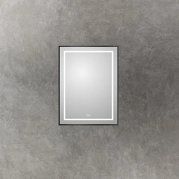 Зеркало BelBagno Kraft 60x80 SPC-KRAFT-600-800-LED-TCH-WARM-NERO с подсветкой фото 2