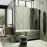 Шторка для ванны MaybahGlass 60x140 MGV-612-6 профиль черный стекло бронза фото 3