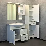 Зеркало Comforty Севилья 80x80 00003132625CF правая с подсветкой с полочкой фото 4