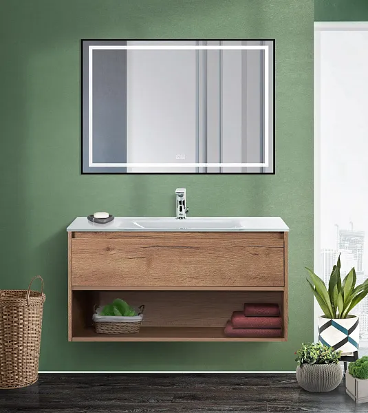 Зеркало BelBagno Kraft 100x80 SPC-KRAFT-1000-800-LED-TCH-WARM-NERO с подсветкой фото 7