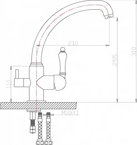 Смеситель ZorG Sanitary ZR 315 YF-33 для кухонной мойки фото 2
