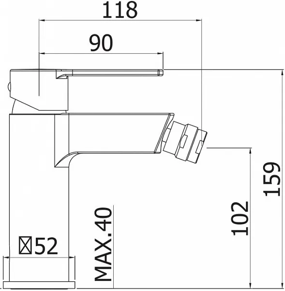 Смеситель Cezares Ovest OVEST-BSM1-01-W0 для биде фото 2