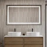 Зеркало BelBagno Kraft 140x80 SPC-KRAFT-1400-800-SENS-NERO с подсветкой фото 8