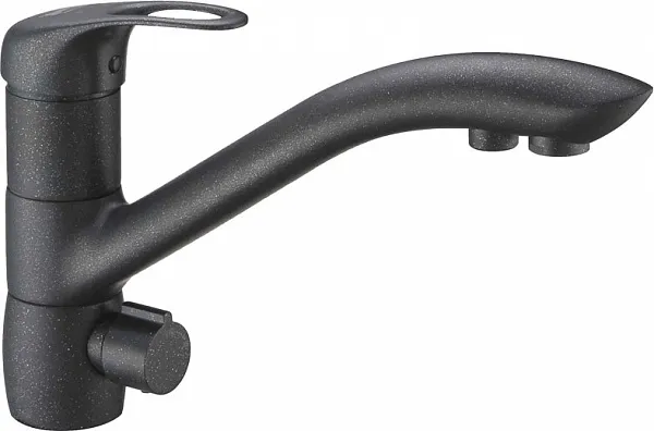 Смеситель ZorG Sanitary ZR 404 KF ЧЕРНЫЙ МЕТАЛЛ для кухонной мойки фото 1
