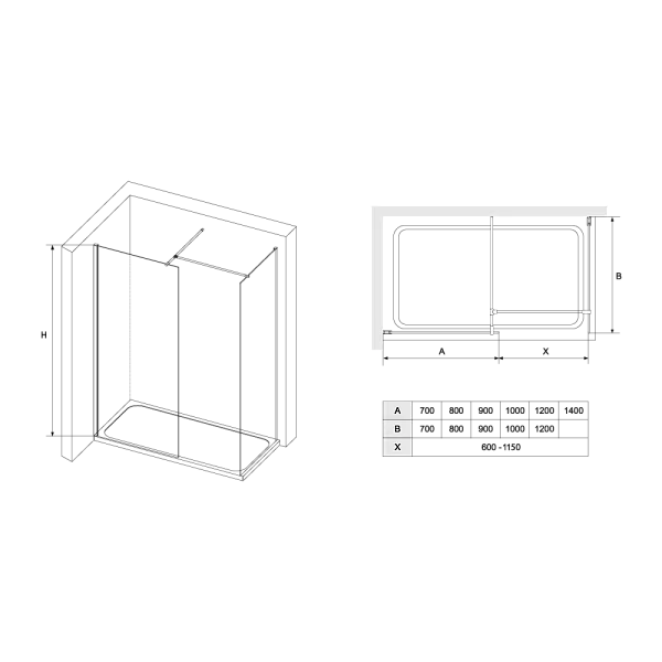 Душевая перегородка RGW Walk In 02122079-14 фото 1