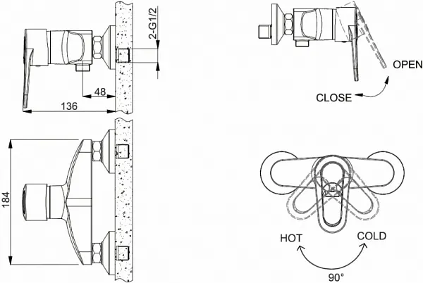 Смеситель Bravat Loop F9124182CP-01-RUS для душа фото 2