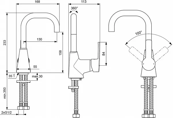 Смеситель Vidima Uno BA235AA для раковины фото 2