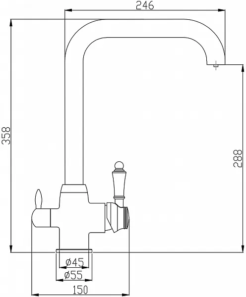 Смеситель Steel Hammer SH 725 BLACK BR для кухонной мойки фото 2