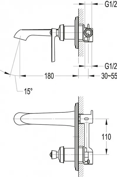 Смеситель Cezares Liberty LIBERTY-F-BLI-01-W0 для раковины с внутренней частью фото 2