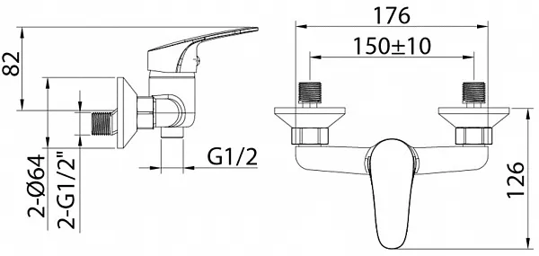 Смеситель Milardo Simp SIMSB00M03WA для душа фото 3