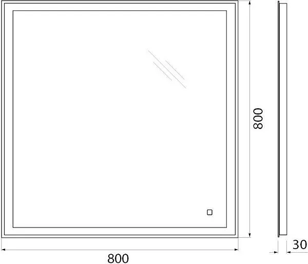 Зеркало BelBagno 80x80 SPC-GRT-800-800-LED-TCH с подсветкой фото 10